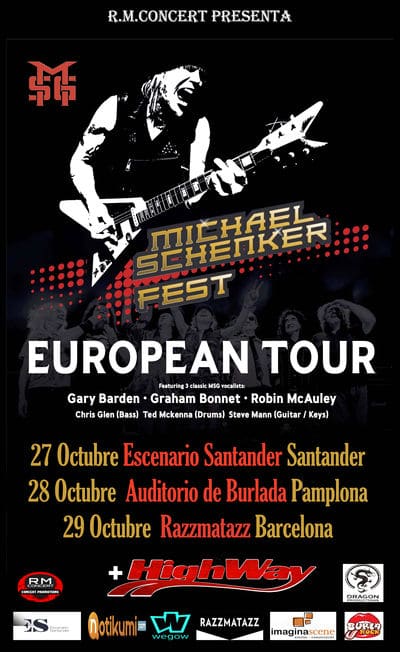 Michael Schenker visitará Santander, Pamplona y Barcelona a finales de octubre