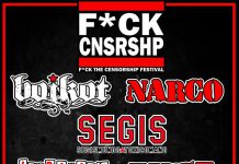 Cartel completo de la segunda edición del festival F*ck Cnsrshp de Villena, Alicante