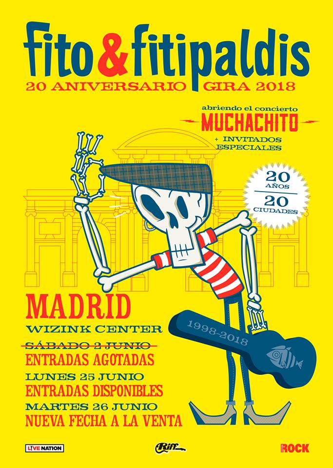 Fito Fito & Fitipaldis anuncian una tercera fecha en Madrid en su gira 20 aniversario