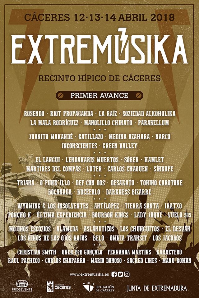 El festival EXTREMÚSIKA regresa a lo grande en 2018 y anuncia los primeros nombres