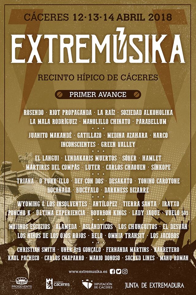 Extremusika El festival EXTREMÚSIKA regresa a lo grande en 2018 y anuncia los primeros nombres
