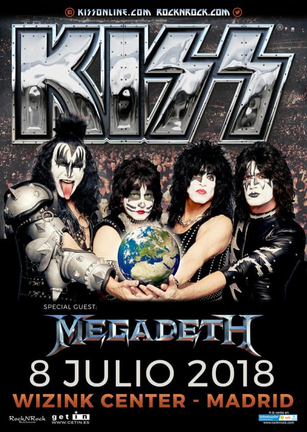 Kiss Megadeth será la banda invitada para abrir el concierto de KISS en Madrid
