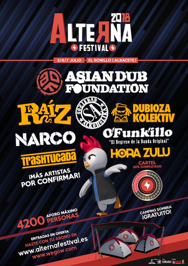 Alterna Festival Primer avance de cartel del Alterna Festival 2018 de El Bonillo, Albacete