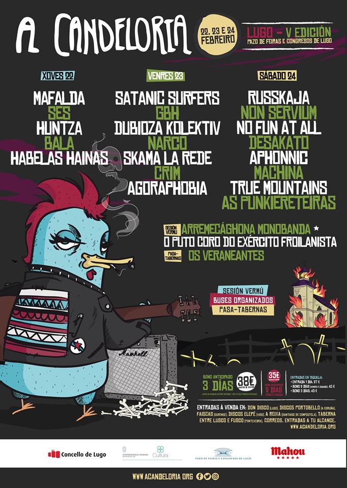 A Candeloria Distribución por días del festival A Candeloria 2018 de Lugo