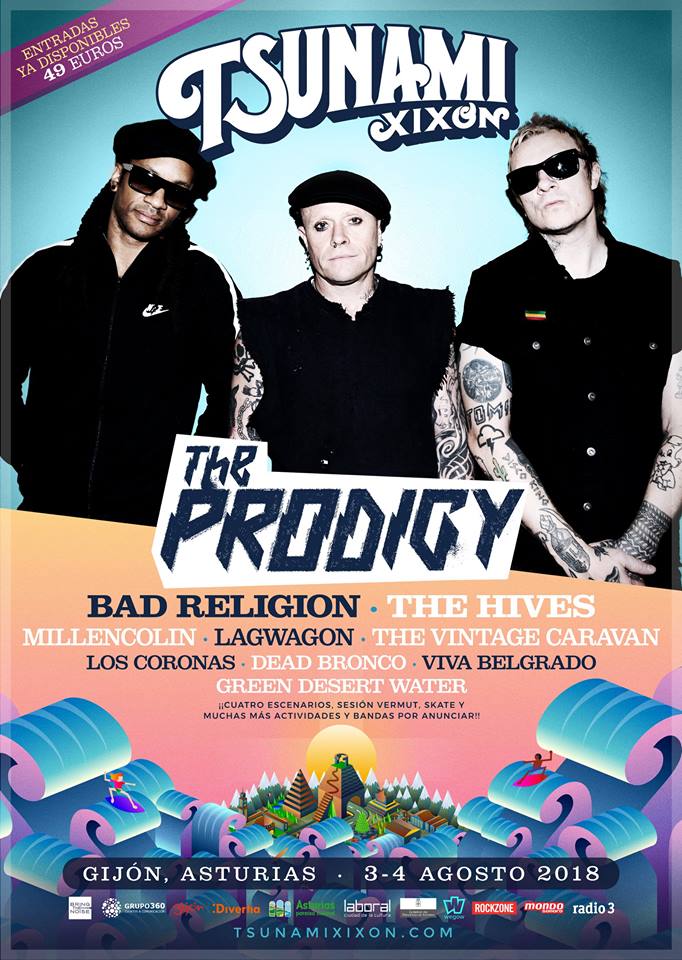 Tsunami Xixon THE PRODIGY confirmados para el festival TSUNAMI XIXÓN 2018