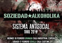 Próximas fechas de SOZIEDAD ALKOHÓLIKA en 2018 presentando Sistema Antisocial
