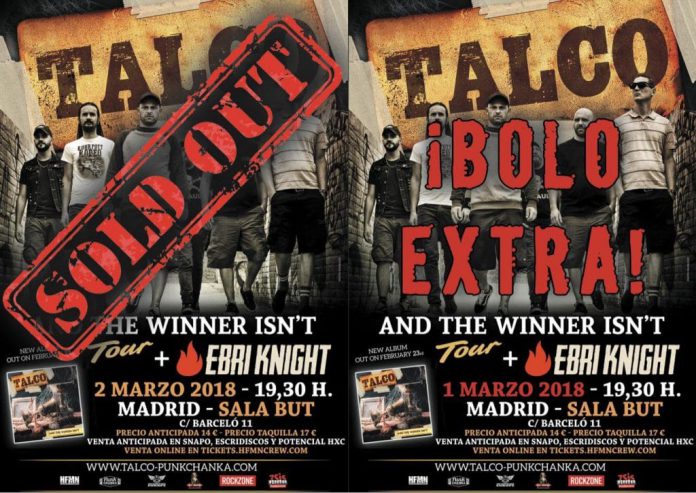 Talco TALCO anuncian una segunda fecha en MADRID después de agotar la primera