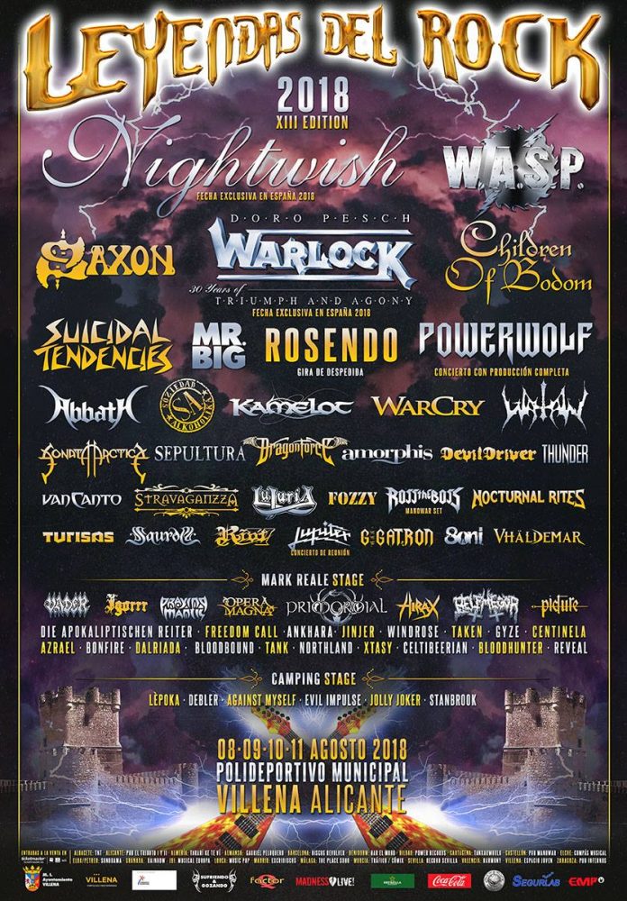 Leyendas del rock Leyendas del Rock 2018 | Cartel, grupos, entradas, abonos, horarios y más