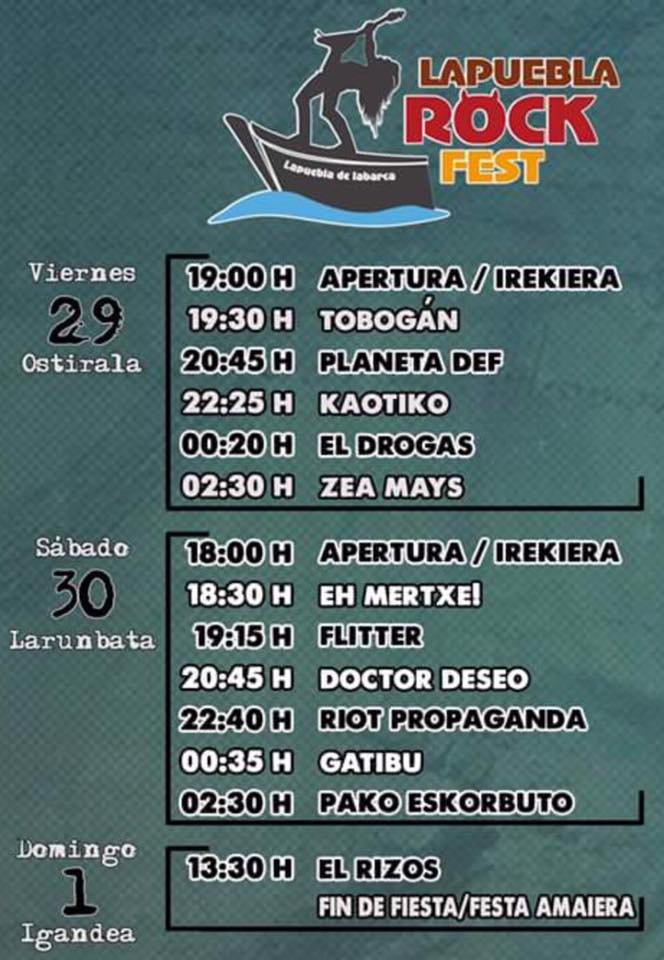 Lapuebla Rock Fest 2018 | Cartel, grupos, entradas y horarios