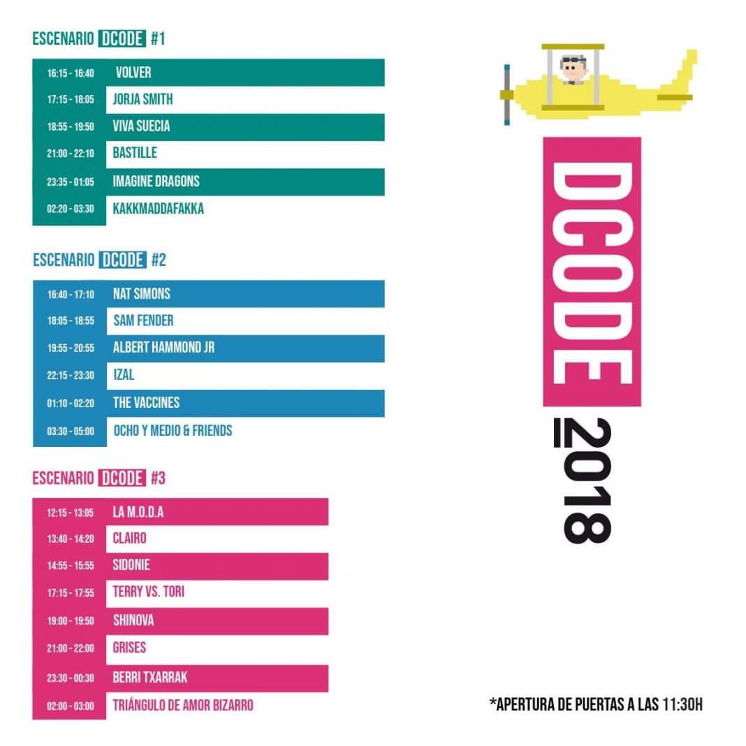 DCODE 2018 | Cartel, grupos, entradas, abonos, horarios y localización