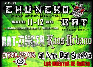 Festival Ehuneko Bat 2018 | Cartel, grupos, entradas, abonos, horarios y más