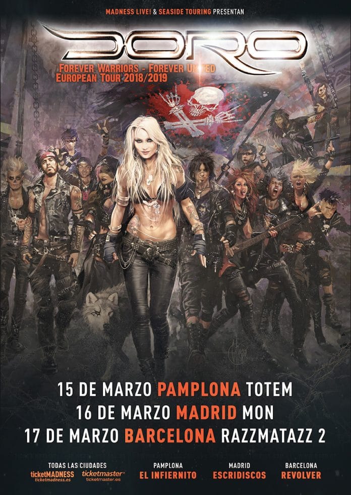 doro Doro visitará Madrid, Barcelona y Pamplona en marzo de 2019