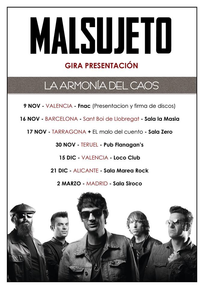 Malsujeto Malsujeto desvelan las primeras fechas de su gira La Armonía Del Caos