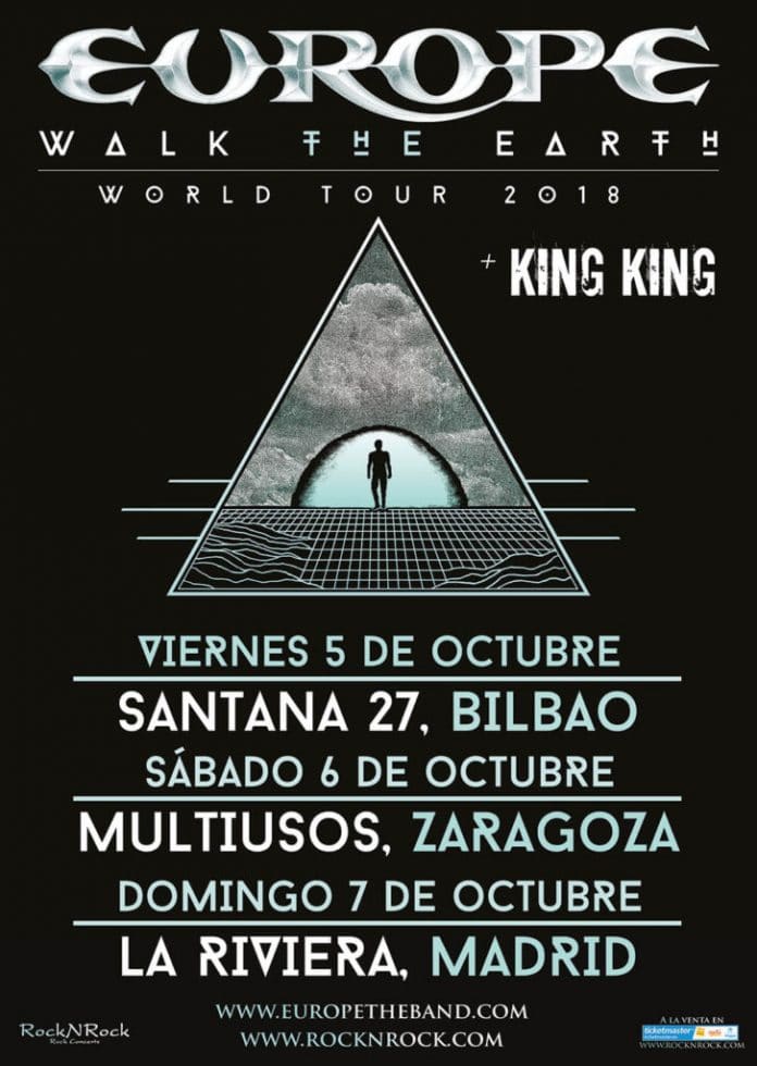 Europe Europe en Madrid, Bilbao y Zaragoza en Octubre de 2018