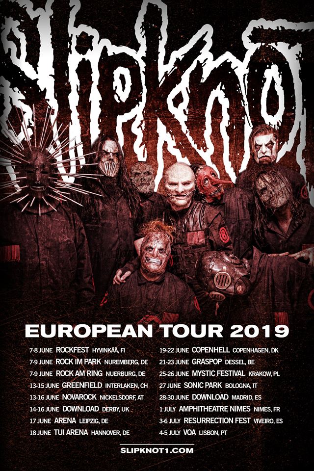 Slipknot encabezará los mejores festivales de Europa en 2019