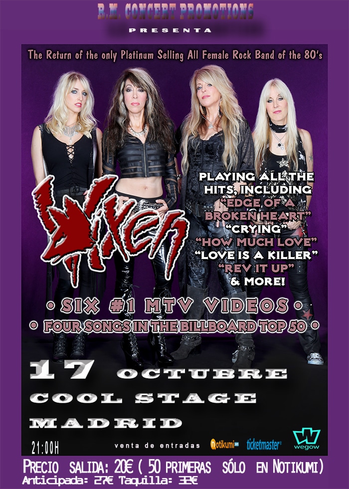 Vixen en Madrid: fechas, entradas, horarios y más Vixen en Madrid: fechas, entradas, horarios y más