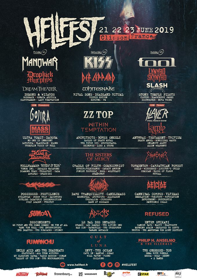 MANOWAR, KISS y TOOL encabezan el HELLFEST 2019 MANOWAR, KISS y TOOL encabezan el HELLFEST 2019