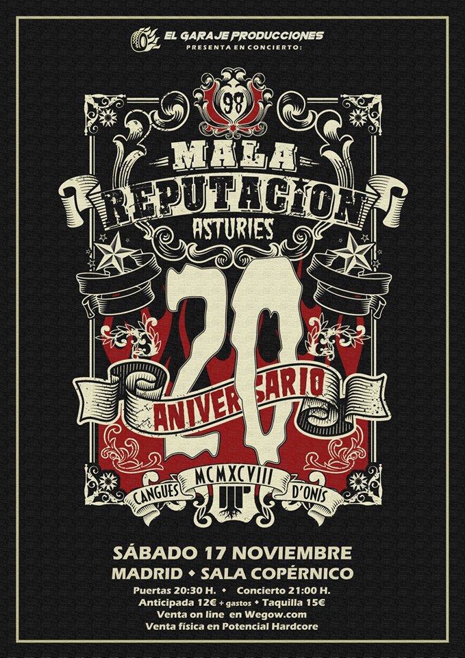 Mala Reputación en Madrid por su 20 aniversario: entradas y más información Mala Reputación en Madrid por su 20 aniversario: entradas y más información