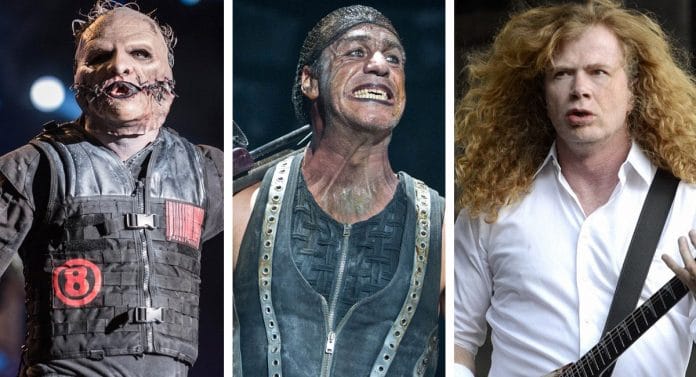 Slipknot, Rammstein y Megadeth. Fotos: Getty Images SLIPKNOT, RAMMSTEIN, MEGADETH y muchos más publicarán disco en 2019