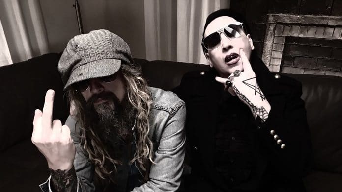 Rob Zombie y Marilyn Manson durante una entrevista. Foto: Cusica+ NIKKI SIXX y MARILYN MANSON se unieron a ROB ZOMBIE para tocar una versión de THE BEATLES (Video)