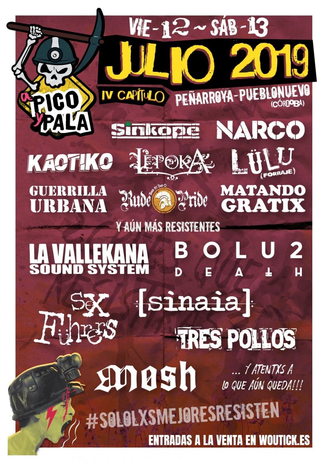 NARCO, SÍNKOPE, KAÓTIKO y muchos más actuarán en el festival solidario A Pico y Pala 2019