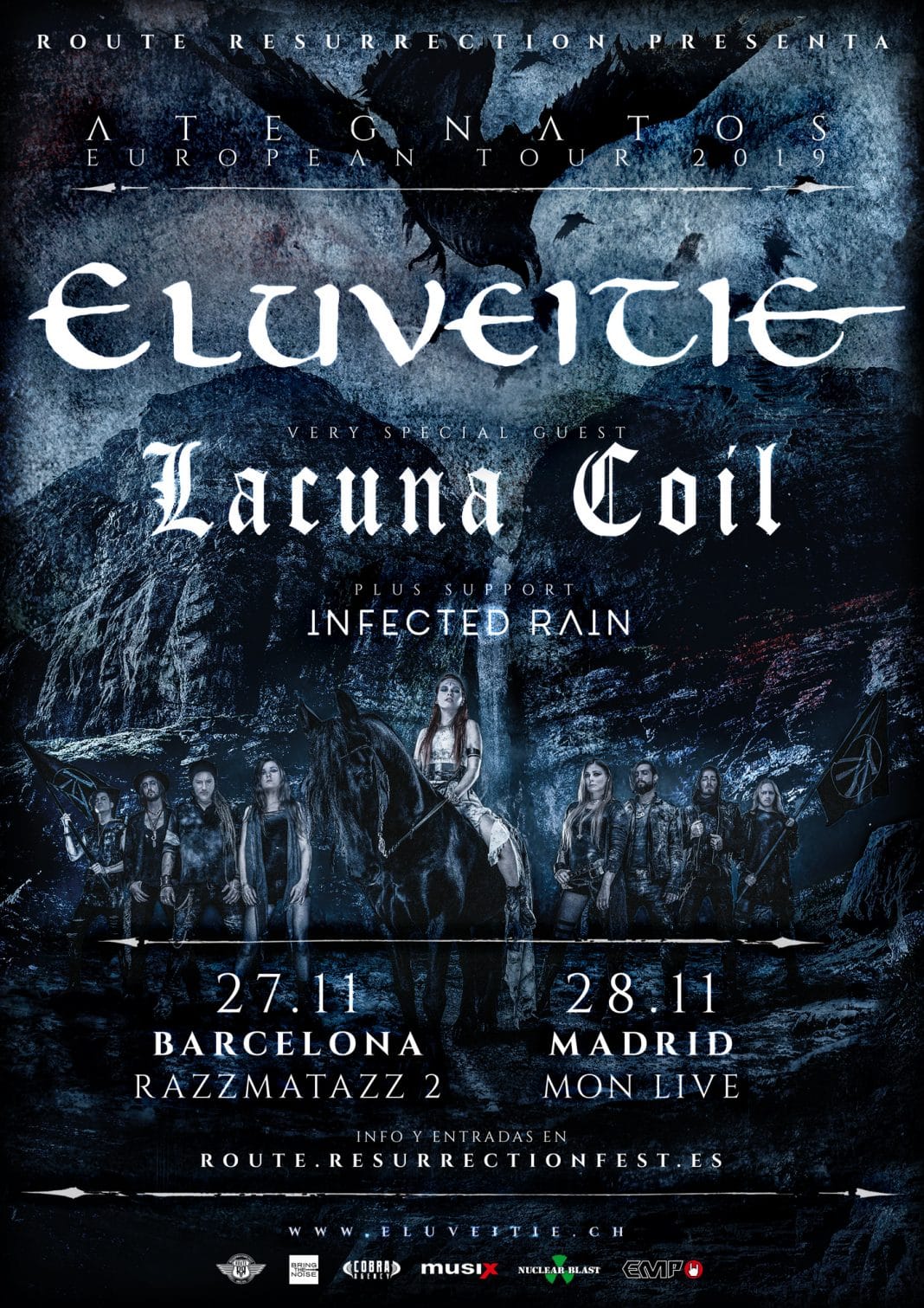 ELUVEITIE y LACUNA COIL en Barcelona y Madrid en 2019: entradas, horarios y más información ELUVEITIE y LACUNA COIL en Barcelona y Madrid en 2019: entradas, horarios y más información