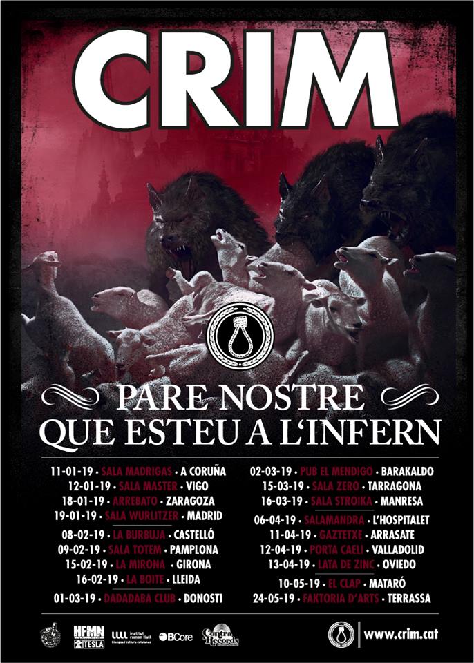 CRIM anuncia las primeras fechas de su gira "Pare Nostre Tour 2019"