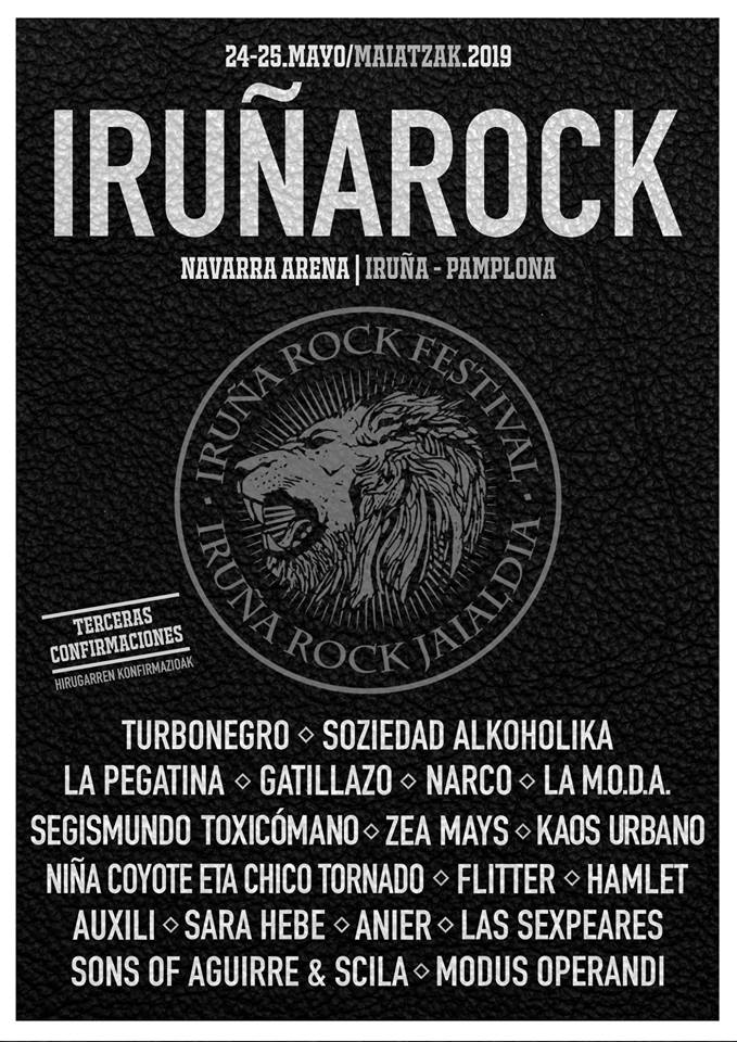IRUÑA ROCK 2019: TURBONEGRO y SOZIEDAD ALKOHÓLIKA confirmados IRUÑA ROCK 2019: TURBONEGRO y SOZIEDAD ALKOHÓLIKA confirmados