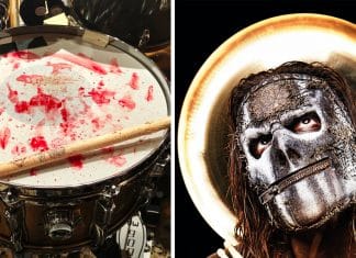 El batería de SLIPKNOT comparte una foto sangrienta de su batería