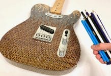 Así se fabrica una guitarra con 1.200 lápices de colores (Video) Este artista ha fabricado una guitarra eléctrica con 1.200 lápices de colores (Video)