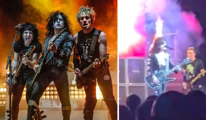 Hairball Vocalista de HAIRBALL se quema el pelo mientras sigue tocando (Video)