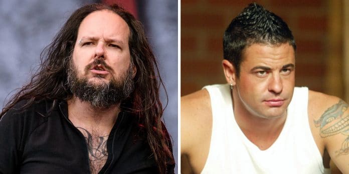 Jonathan Davis (Korn) y David Silveria. Foto Silveria: Kevin Winter/Getty Images