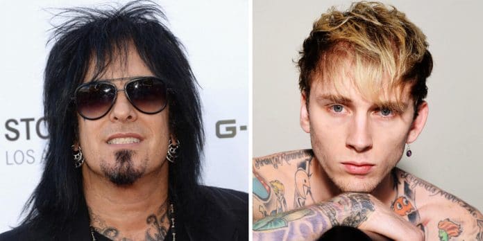 Nikki Sixx y Machine Gun Kelly. Foto Nikki: Jason Kempin/Getty Images. Foto Machine: Richard Young/REX/Shutterstock MÖTLEY CRÜE lanzará nueva canción con el rapero MACHINE GUN KELLY