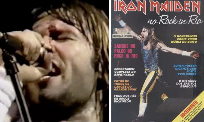 Bruce Dickinson en Rock In Rio 1985