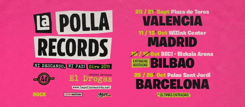 LA POLLA RECORDS: Arranca en Valencia la gira "Ni Descanso, Ni Paz" (Video) LA POLLA RECORDS: Arranca en Valencia la gira "Ni Descanso, Ni Paz" (Video)