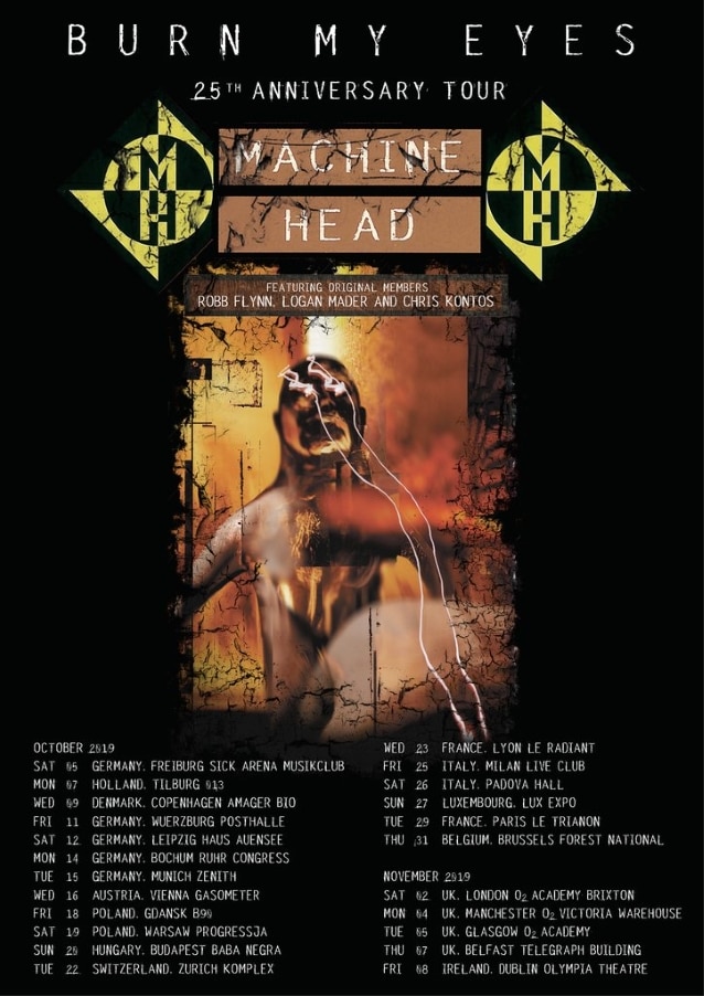 MACHINE HEAD anuncia gira europea por los 25 años de "Burn My Eyes" con miembros originales MACHINE HEAD anuncia gira europea por los 25 años de "Burn My Eyes" con miembros originales