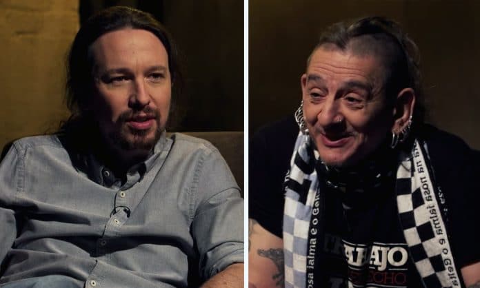 Pablo Iglesias y Evaristo Páramos durante la entrevista en
