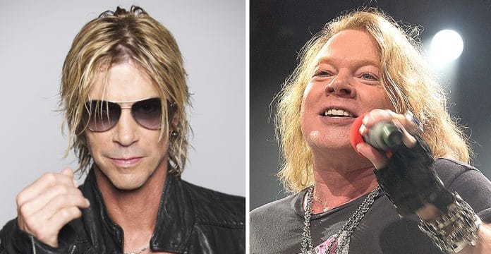 Duff McKagan y Axl Rose. Foto Duff: Scott Uchida. Foto Axl: Gustavo Caballero, Getty Image