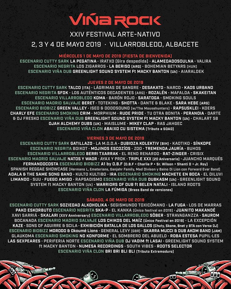 VIÑA ROCK 2019: Cartel completo por días y entradas a la venta VIÑA ROCK 2019: Cartel completo por días y entradas a la venta