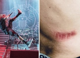 El cantante de LAMB OF GOD se cae en el escenario (Video)