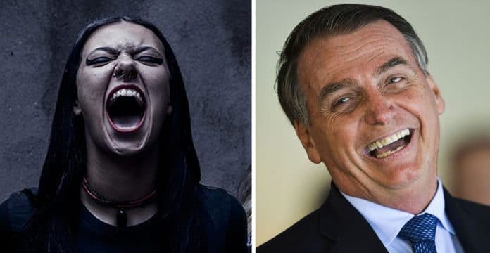 Fernanda Lira de Nervosa y Jair Bolsonaro, presidente de Brasil