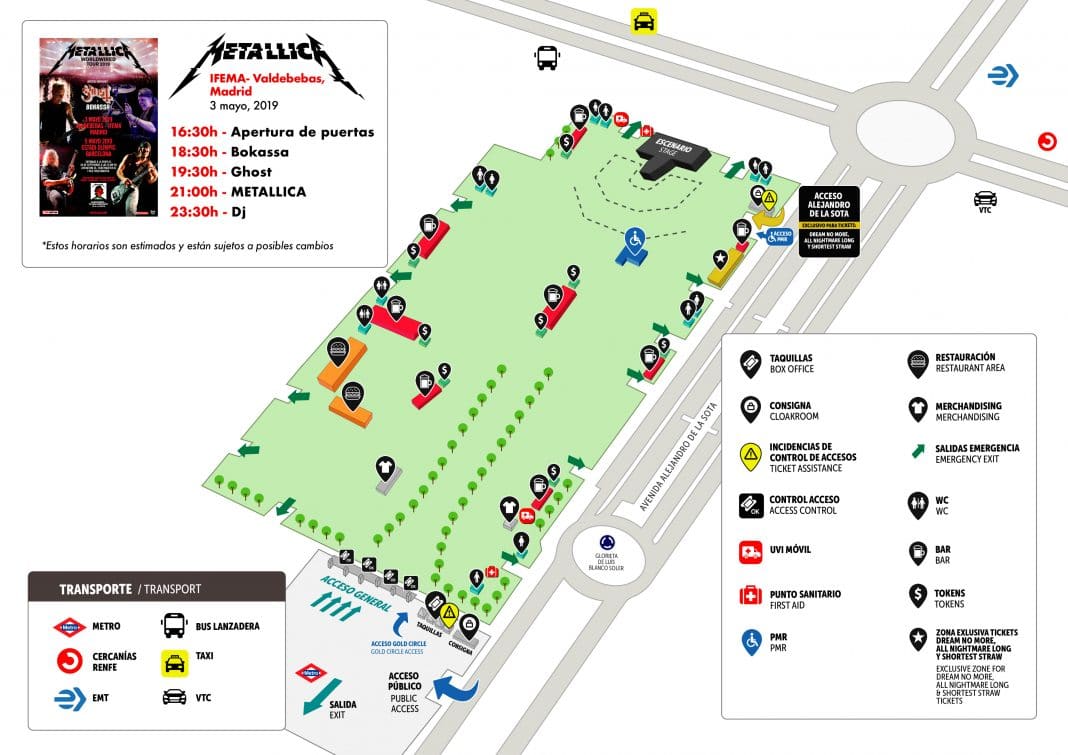 METALLICA en Madrid: horarios, cómo llegar, objetos no permitidos y recomendaciones METALLICA en Madrid: horarios, cómo llegar, objetos no permitidos y recomendaciones