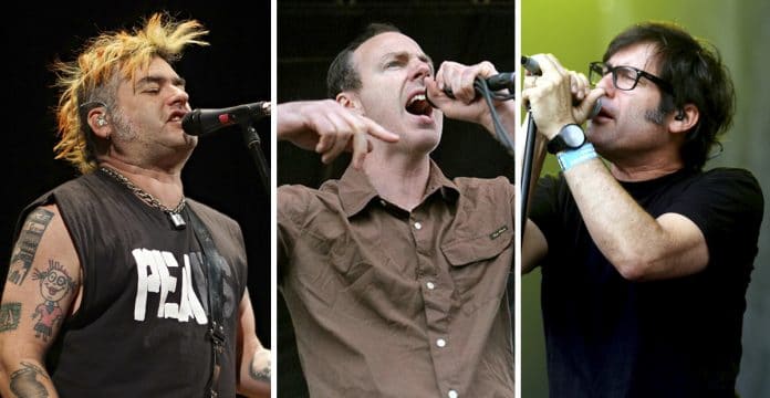 Fat Mike (NOFX), Greg Graffin (Bad Religion) y Joey Cape (Lagwagon). Foto Fat: Fally Afani.