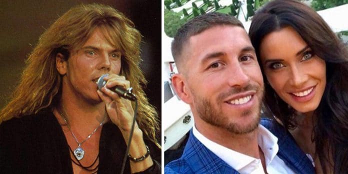 Joey Tempest (Europe), Sergio Ramos y Pilar Rubio. Foto Joey: IMDB. Foto Sergio y Pilar: Instagram