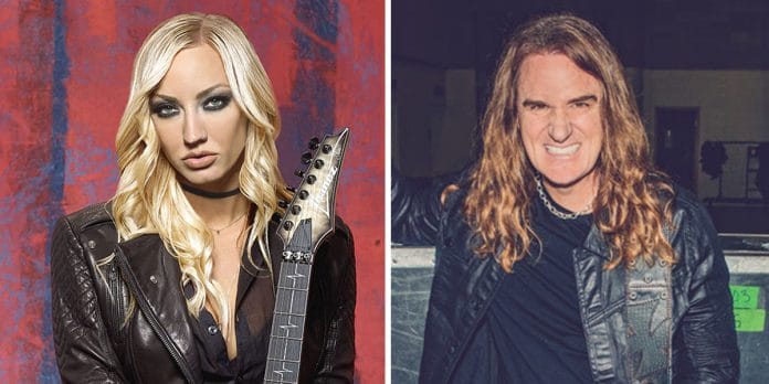 Nita Strauss y David Ellefson (Megadeth). Foto Nita: Larry Dimarzio.