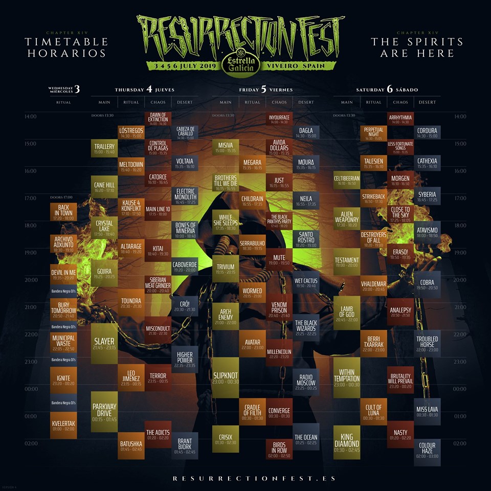 RESURRECTION FEST 2019: Horarios de actuaciones RESURRECTION FEST 2019: Horarios de actuaciones