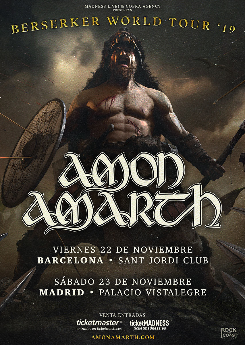 AMON AMARTH en Madrid y Barcelona en noviembre de 2019: Entradas y más información AMON AMARTH en Madrid y Barcelona en noviembre de 2019: Entradas y más información