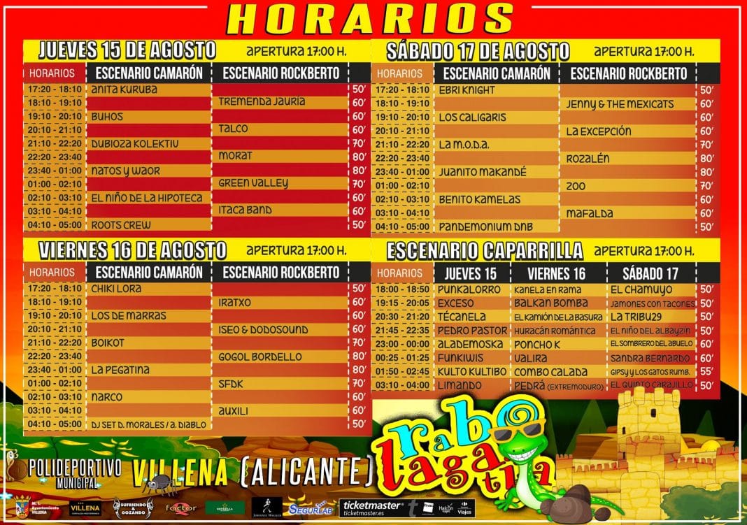 RABOLAGARTIJA FESTIVAL 2019: Cartel, grupos, horarios, entradas, precios y más RABOLAGARTIJA FESTIVAL 2019: Cartel, grupos, horarios, entradas, precios y más