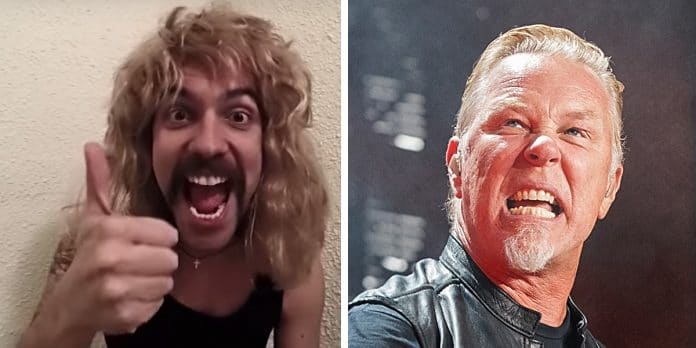 Theotokis y James Hetfield (Metallica) Youtuber canta 99 canciones de METALLICA en 10 minutos (Video)
