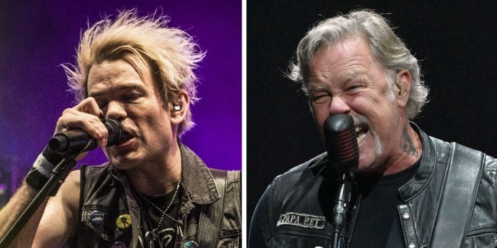 Deryck Whibley (Sum 41) y James Hetfield (Metallica). Foto Deryck: Javier Aznar. Foto James: Getty